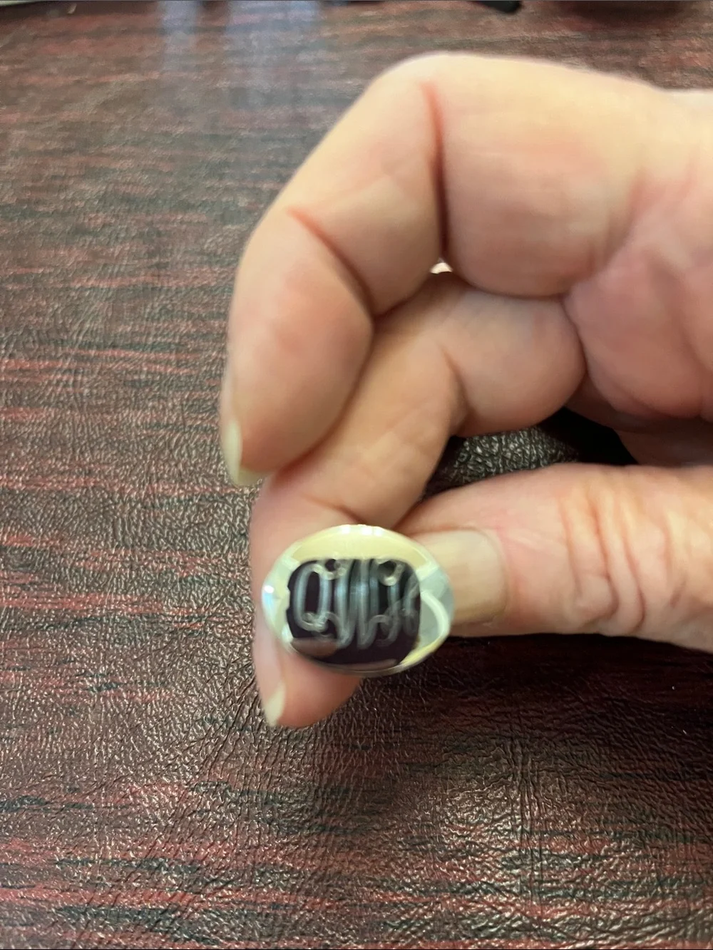 Silver Tone Metal Shirt Studs for Men - Single Pair-Vintage/ Monogrammed